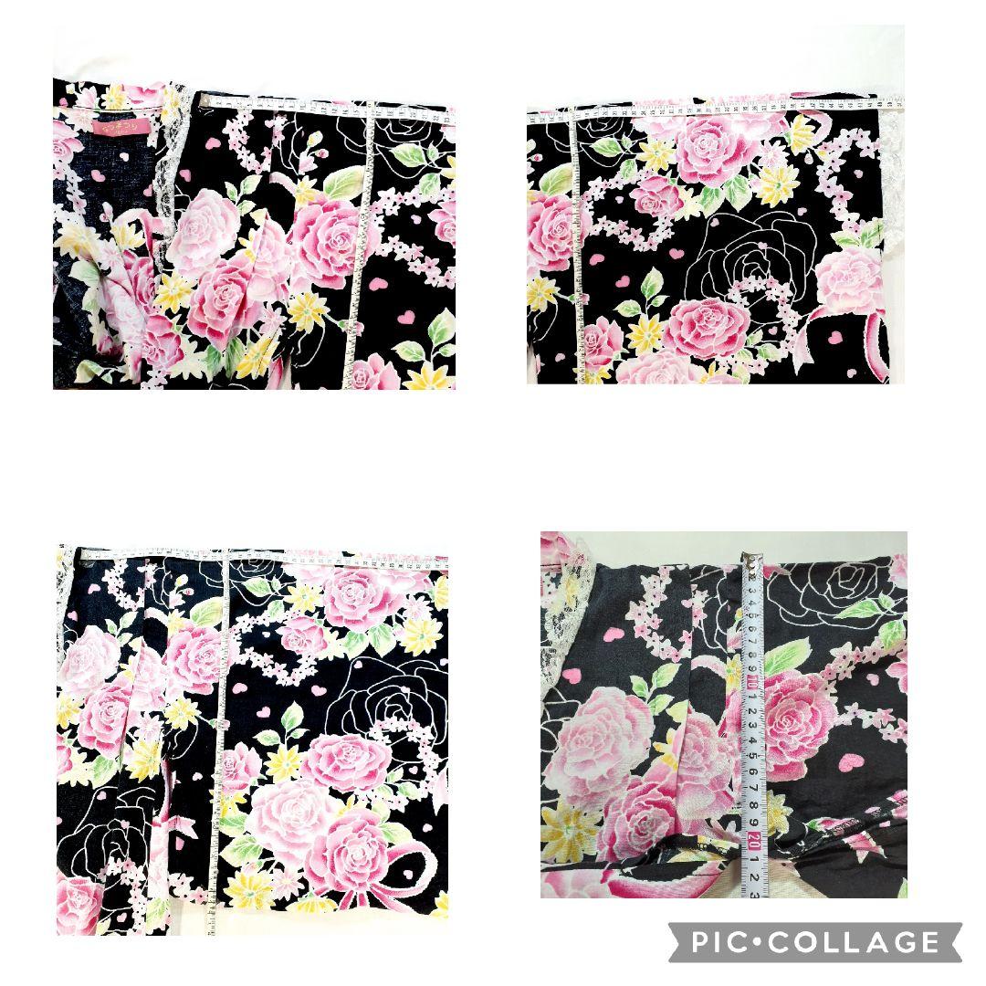 浴衣ドレス　160　花　薔薇　ギャル系　姫系　レース　量産　Y2K
