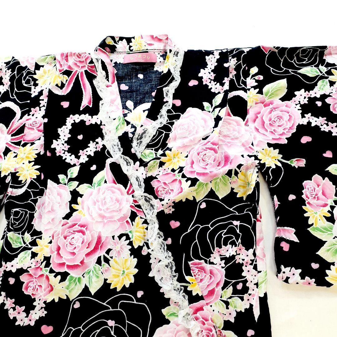 浴衣ドレス　160　花　薔薇　ギャル系　姫系　レース　量産　Y2K