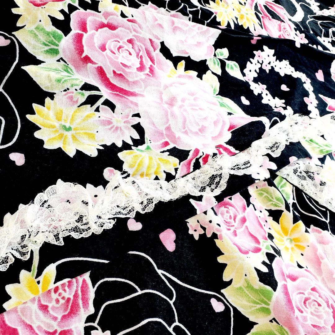 浴衣ドレス　160　花　薔薇　ギャル系　姫系　レース　量産　Y2K