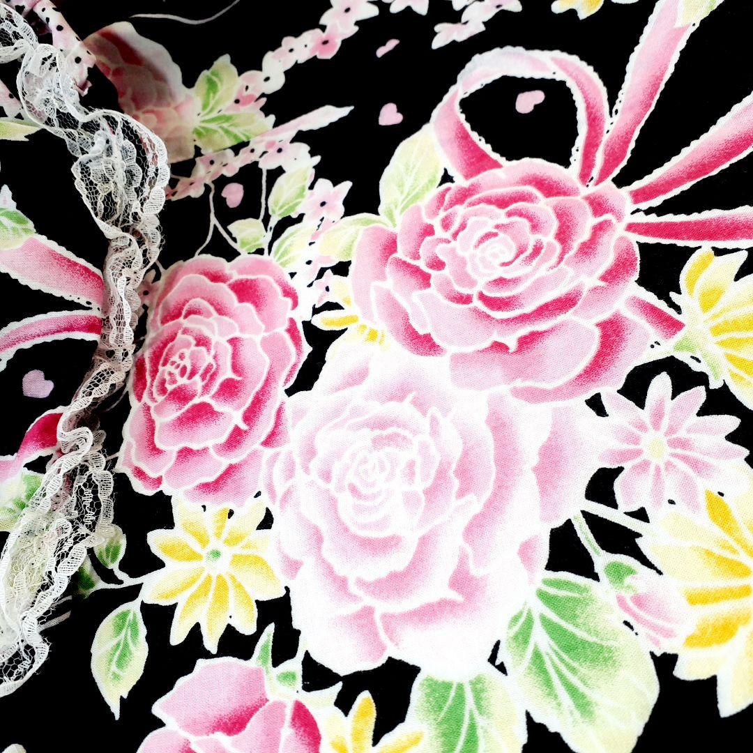 浴衣ドレス　160　花　薔薇　ギャル系　姫系　レース　量産　Y2K