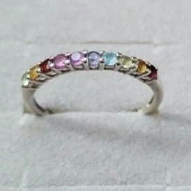 ジュエリーツツミ k10WGマルチカラーストーンリング