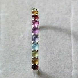 ジュエリーツツミ k10WGマルチカラーストーンリング