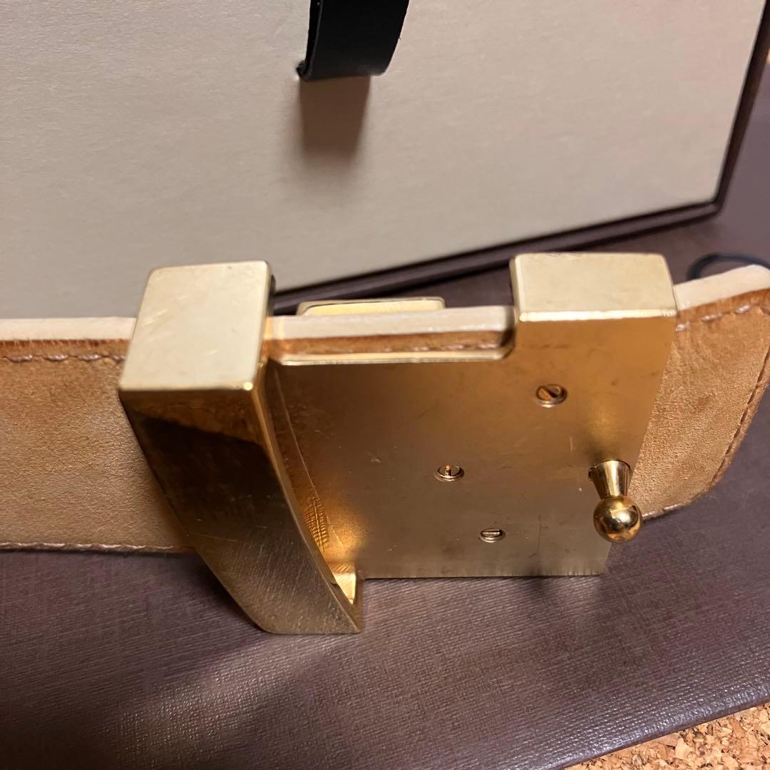 【正規店美品】Louis VuittonベルトイニシャルLV アズールキャンバス