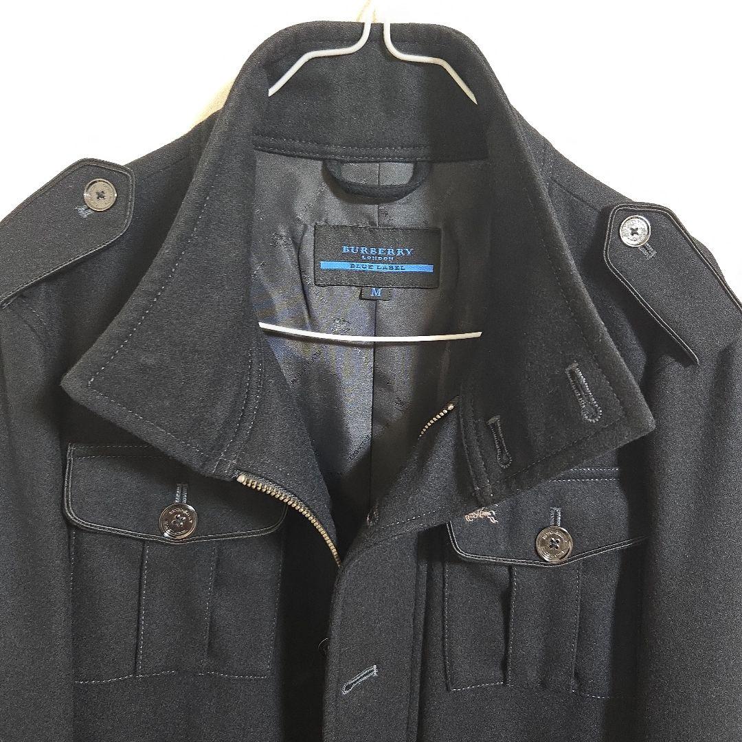 バーバリーブルーレーベル ウールコート ジャケット モノグラム 黒　M