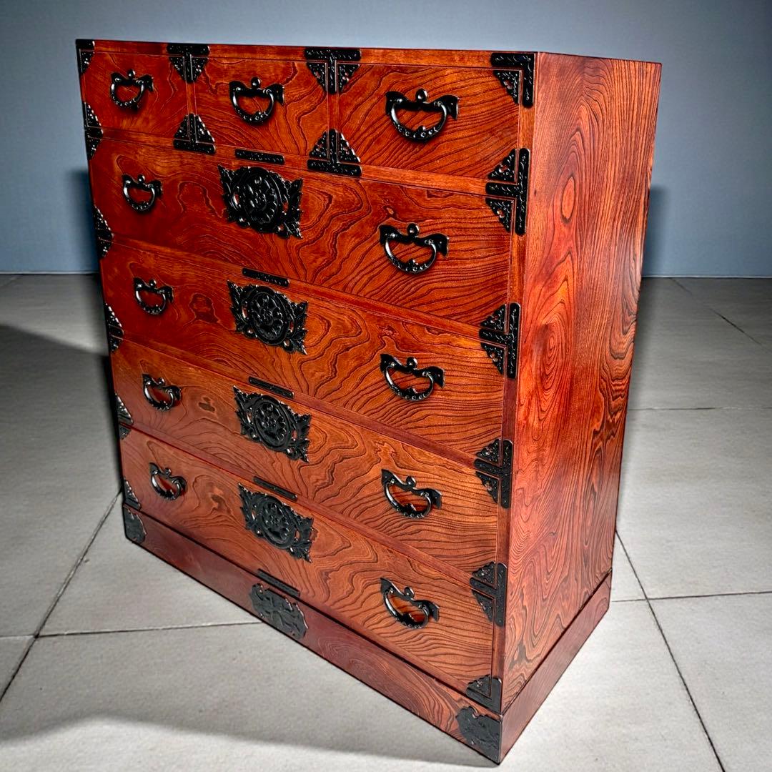 KZ005 岩谷堂箪笥　五段七杯箪笥 南部鉄器 最高級 鍵2本付き