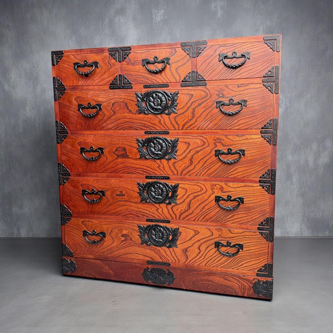 KZ005 岩谷堂箪笥　五段七杯箪笥 南部鉄器 最高級 鍵2本付き