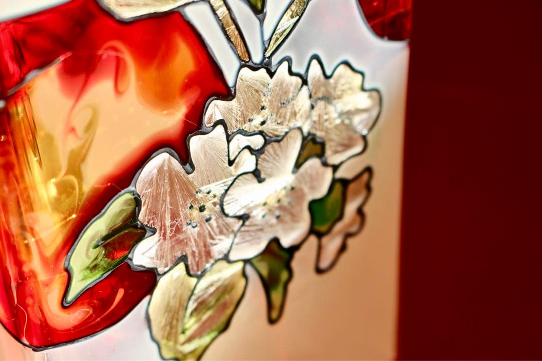 ガラスコレクション【Joan Baker ステンドグラス調 花瓶】