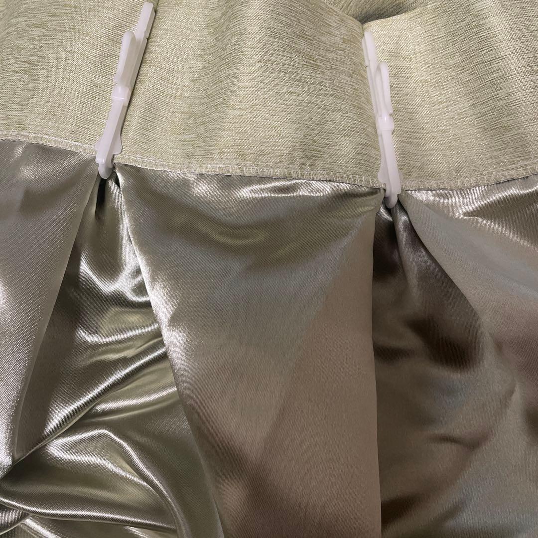 若草色　丸洗い可能⭐️KEYUKA形状記憶遮光カーテン