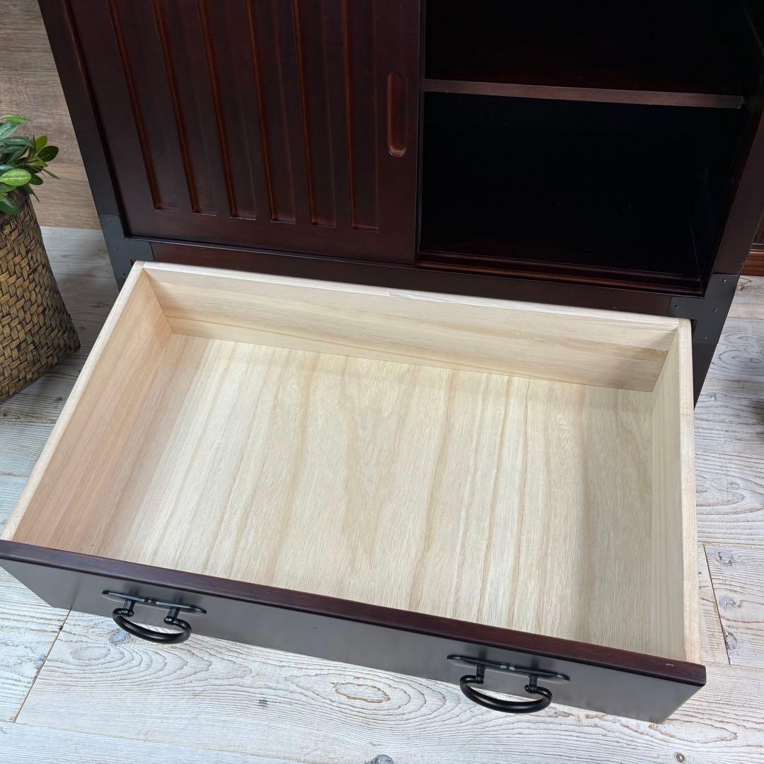 専用☆民芸家具和箪笥2点セット（三段四つ引き＋引き戸チェスト）木製桐材無垢和室