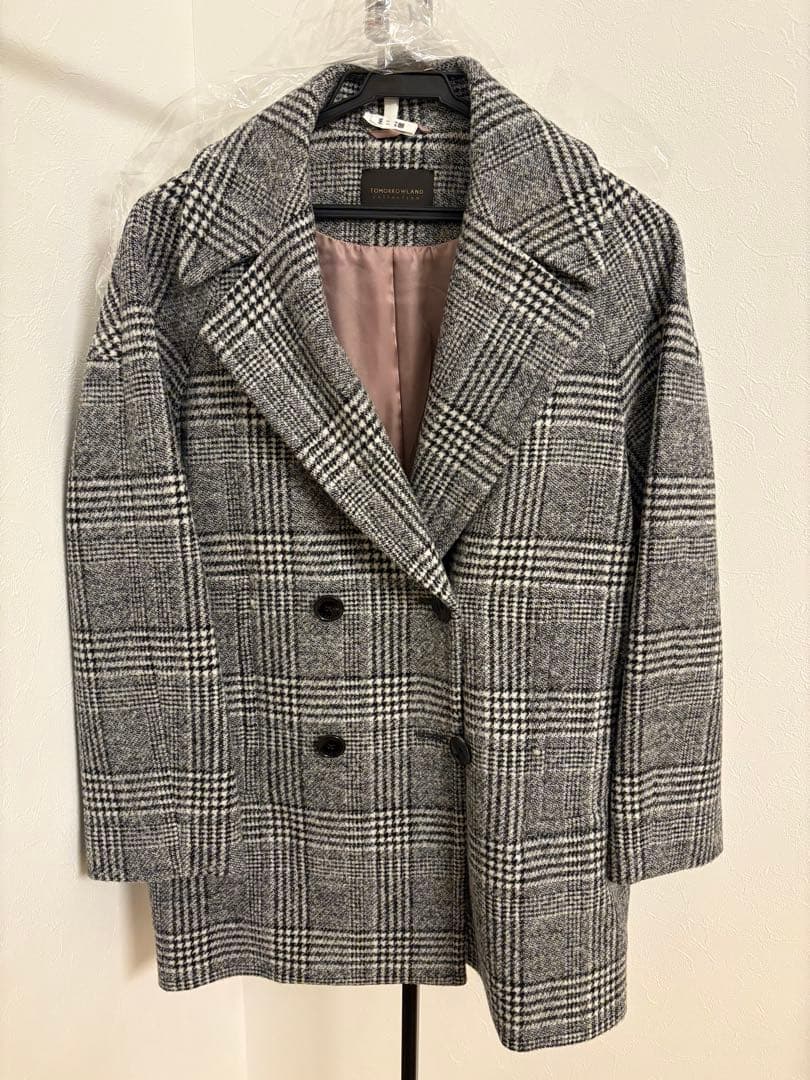 TOMORROWLANDcollection ウールカシミヤグレンチェックコート
