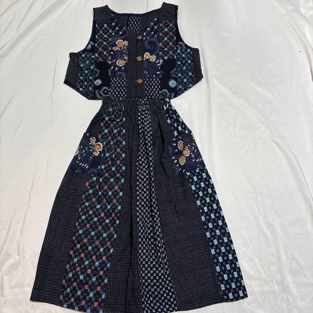 絣ベストスカート