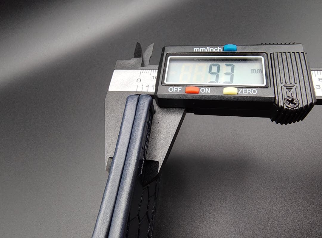 クロコダイル革 マネークリップ 二つ折り財布 本革 ネイビーブルー 薄型 新品