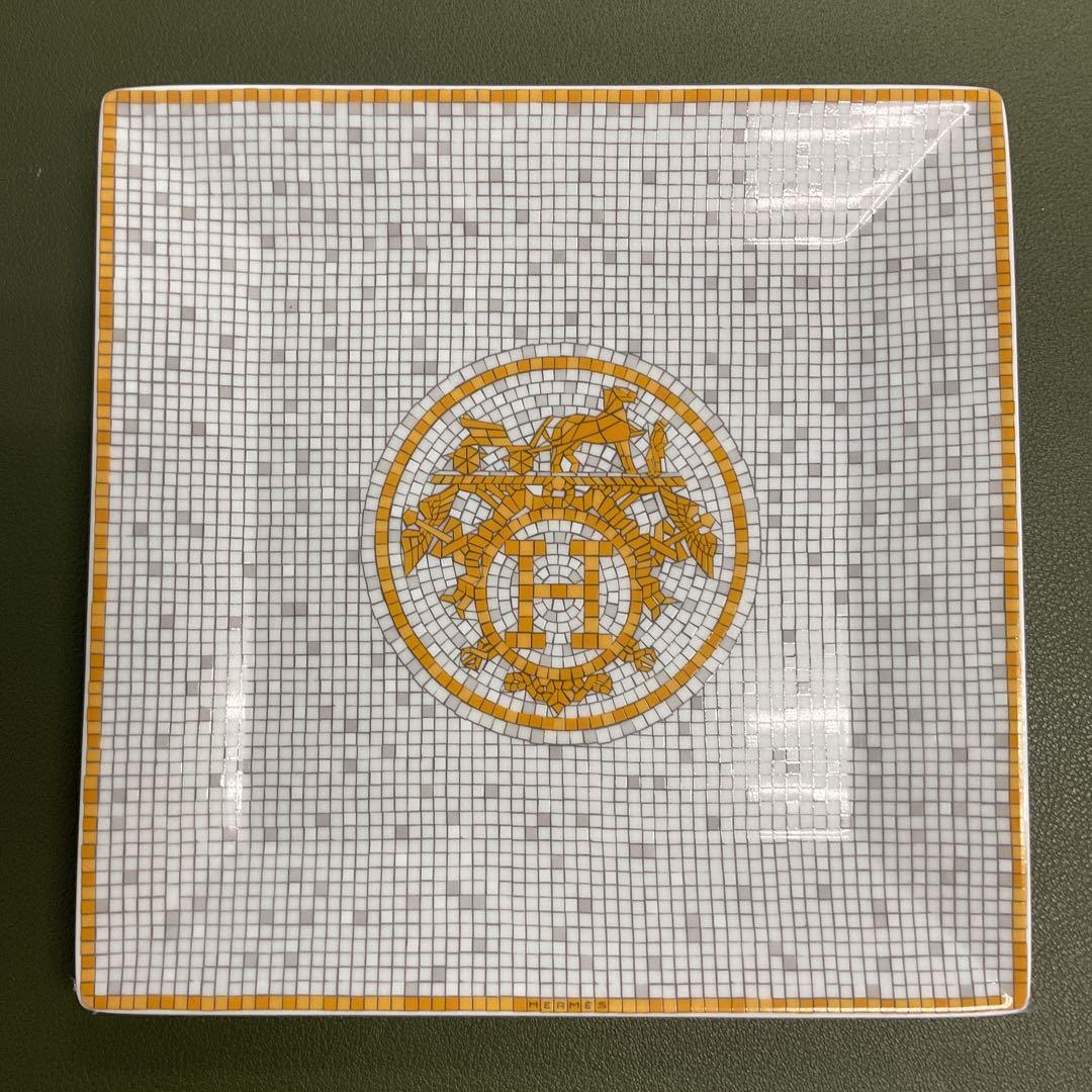 H6389 HERMES エルメス　モザイク　皿　オレンジ