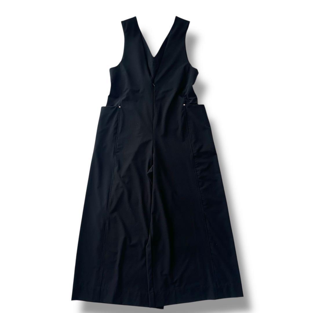 未使用級 アヤン 25SS 深V サロペット ブラック ストレッチ 38