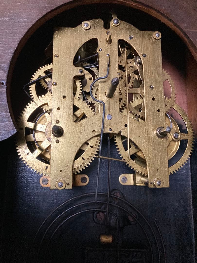 アンティーク EPOCH 宮型数打ち式振り子時計 8日巻 稼働中