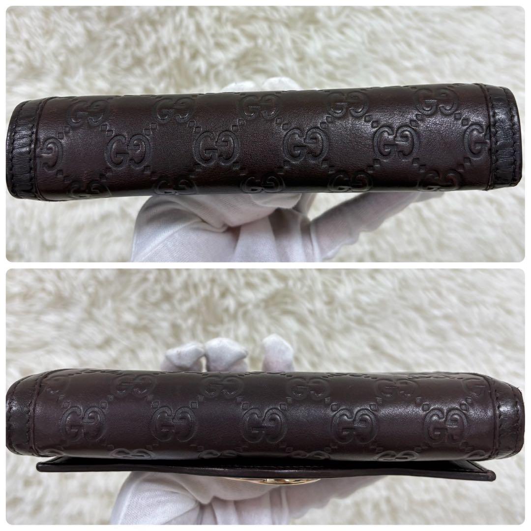 美品✨ GUCCI グッチ インターロッキング シマ 二つ折り財布 長財布