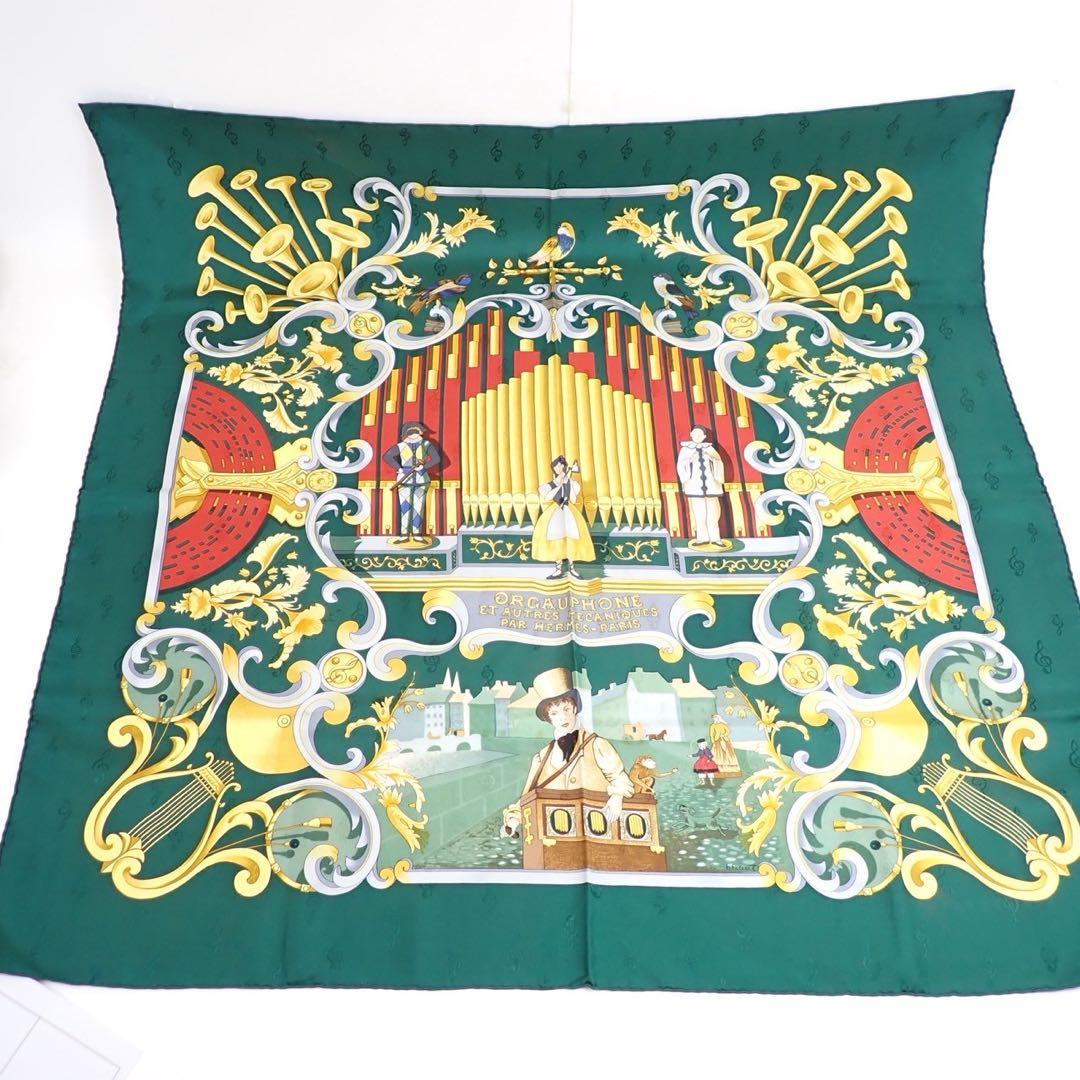 エルメス HERMES パイプオルガンと機械仕掛けの楽器 スカーフ シルク