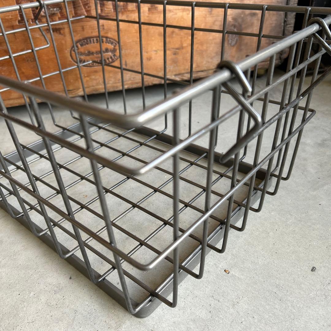 2点 インダストリアル アイアン ワイヤー バスケット シャビー ビンテージ