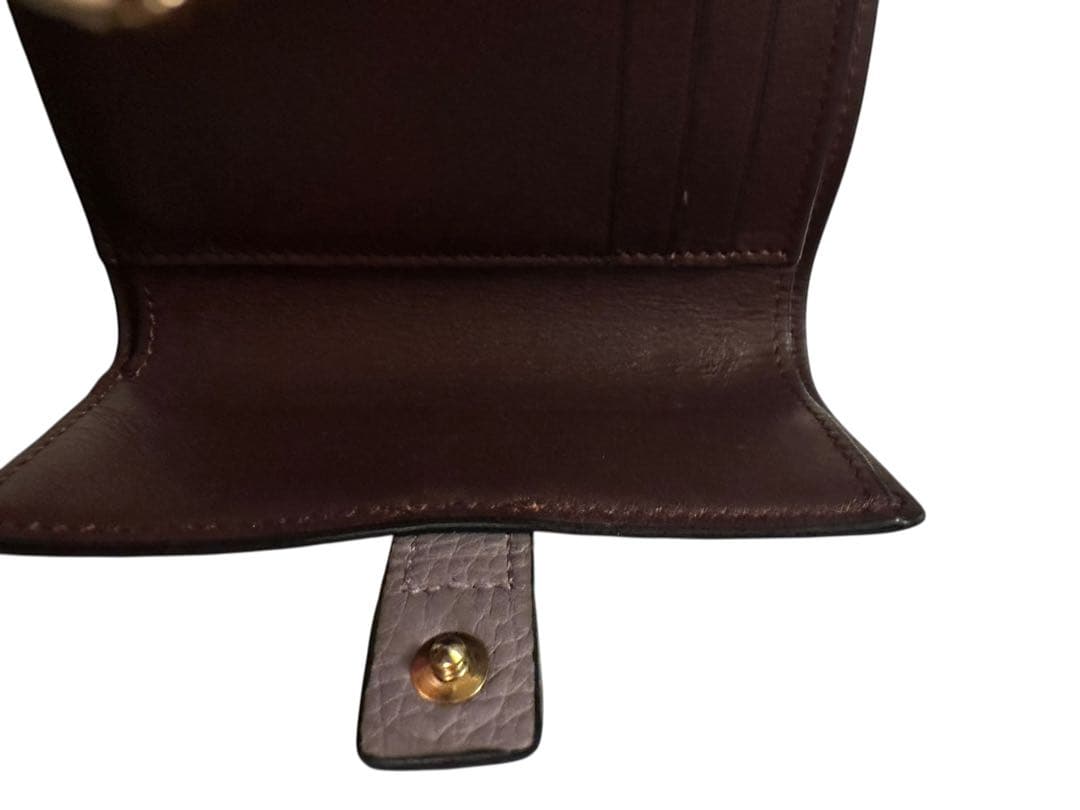 黒*め様 LOEWE　ロエベ　三つ折り財布　パープル