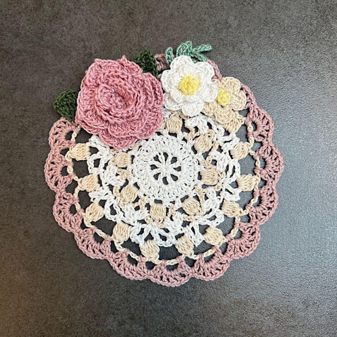 さばねこ＊ハンドメイド＊レース編み＊ドイリー＊コースター