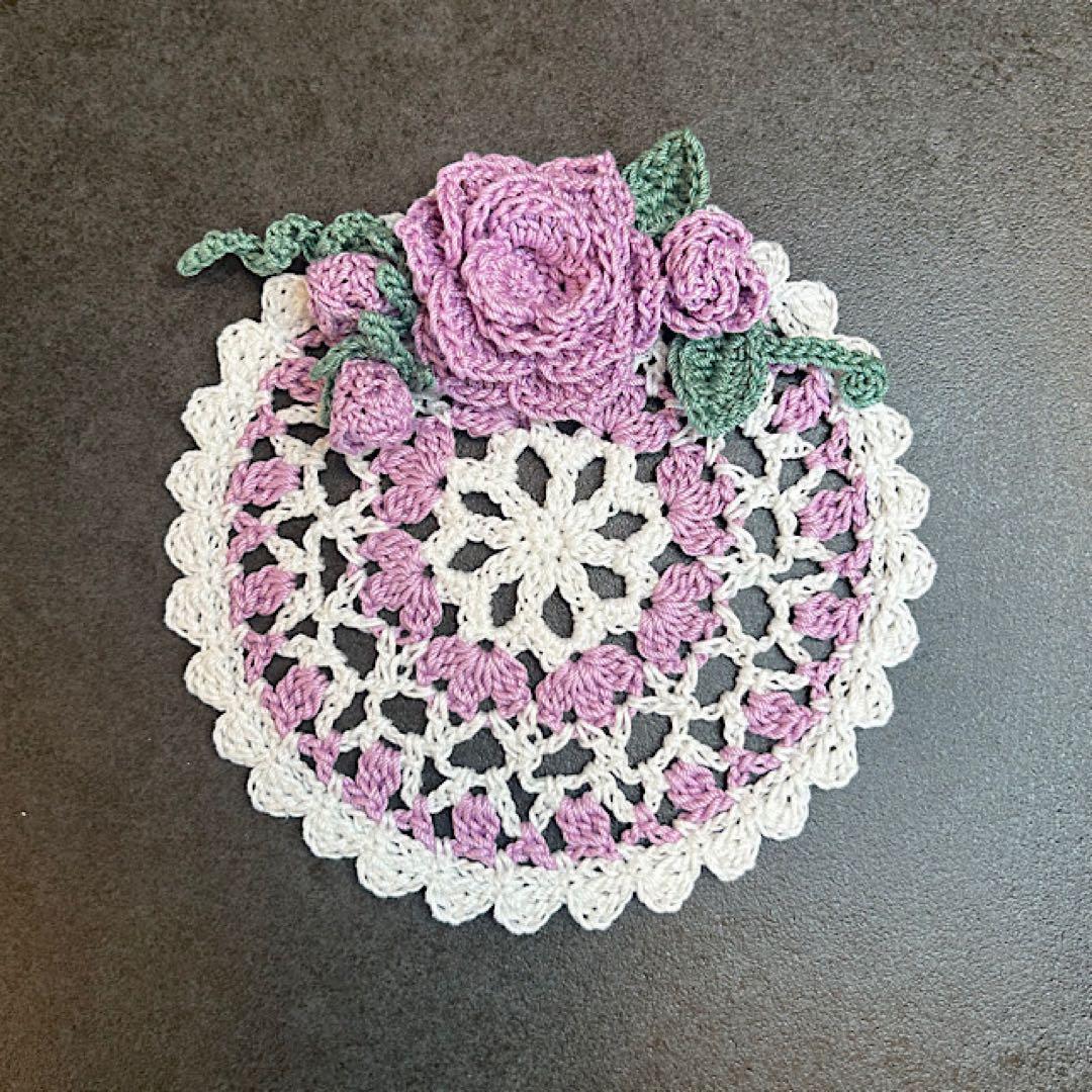 さばねこ＊ハンドメイド＊レース編み＊ドイリー＊コースター