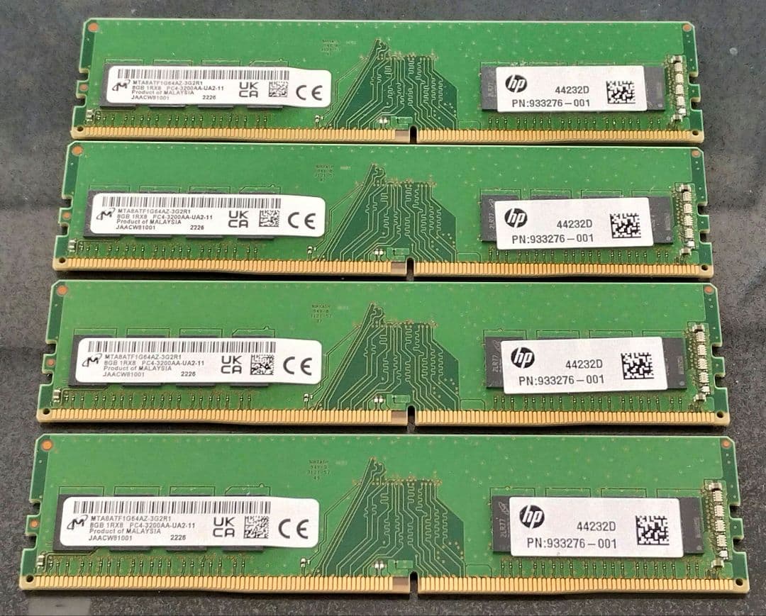 MICRON DDR4-3200 32GB(8GB×4枚）PC4 メモリ
