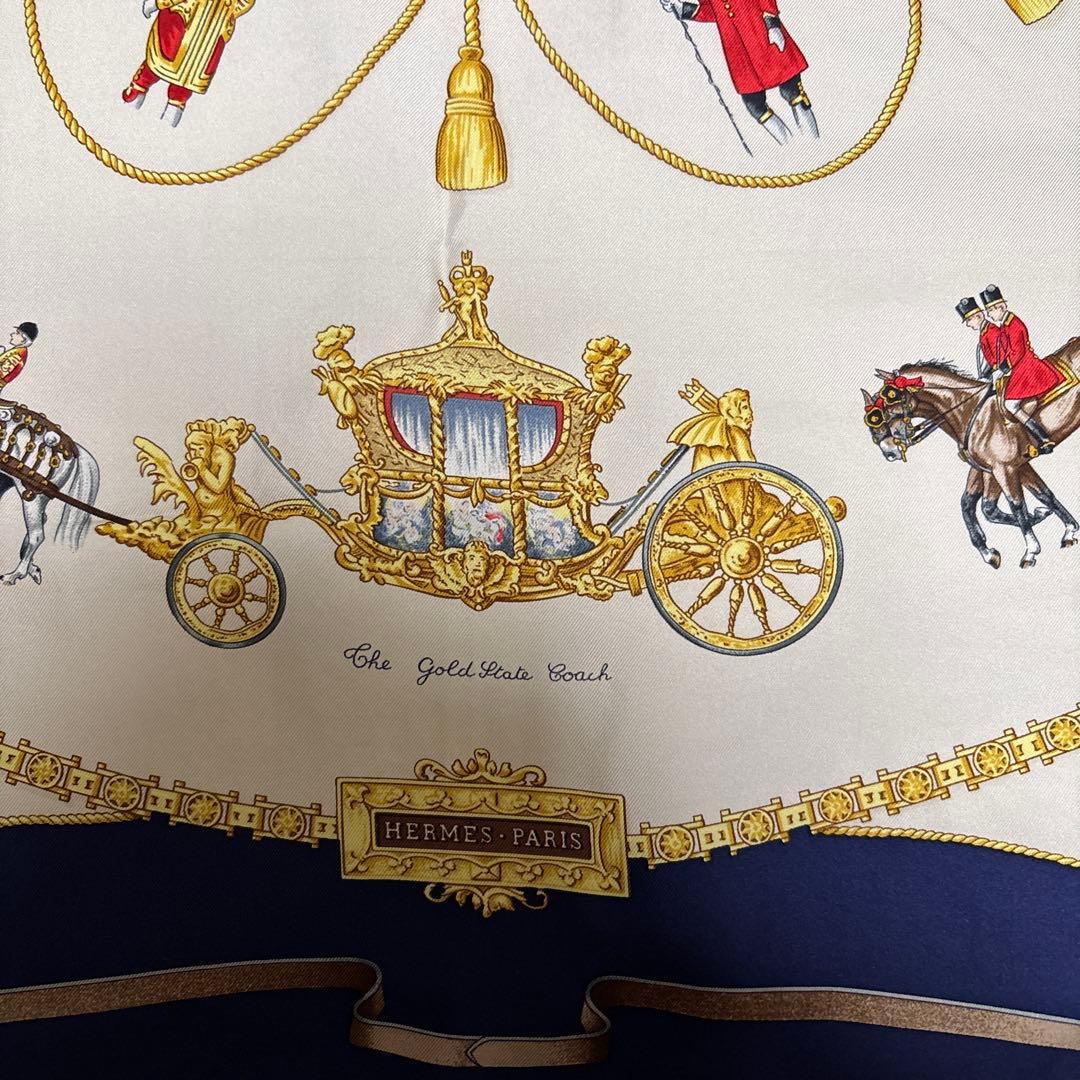 HERMES シルクスカーフ コーチデザイン