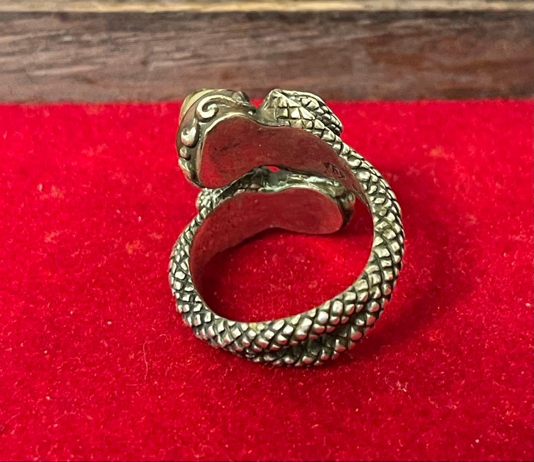 bizarre ビザール　コブラ　リング　蛇 グリーンアンバー　13号