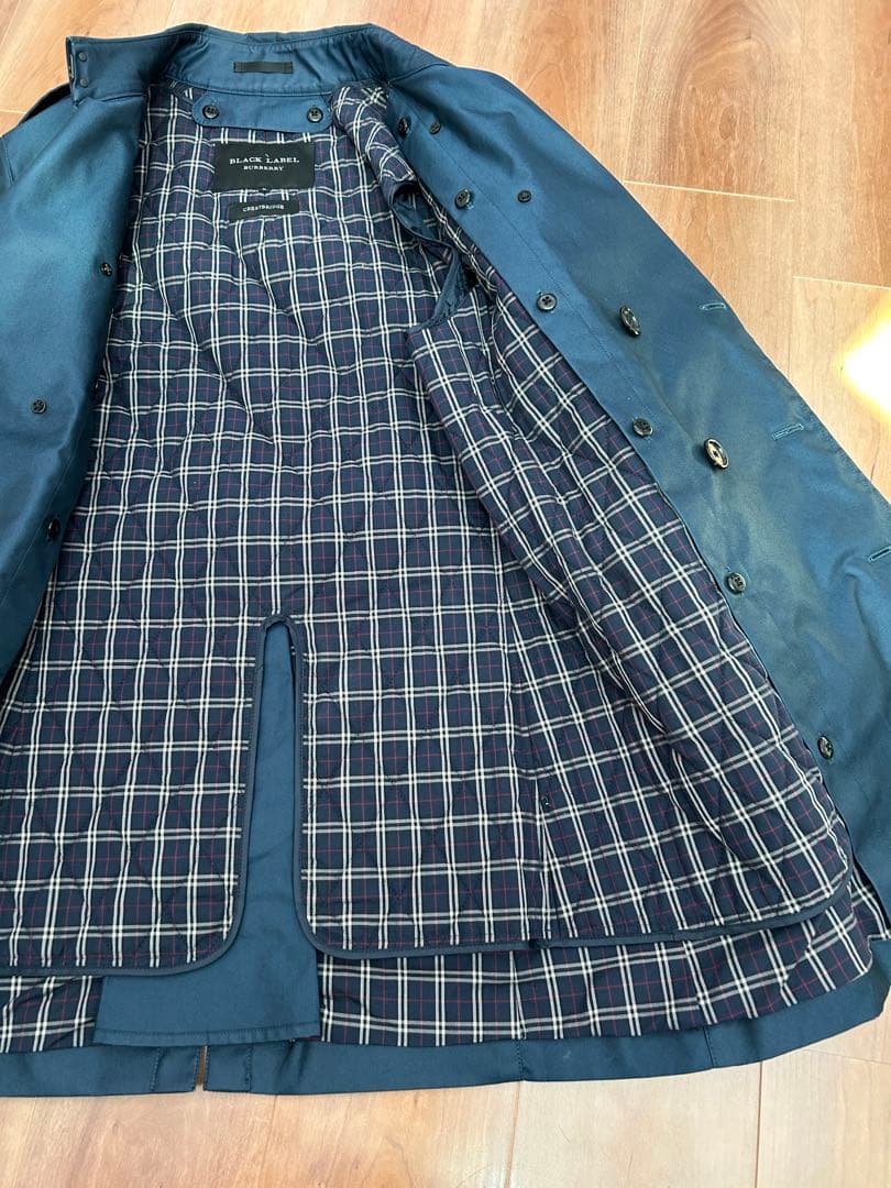 【美品】Burberryブラックレーベル トレンチコート 青