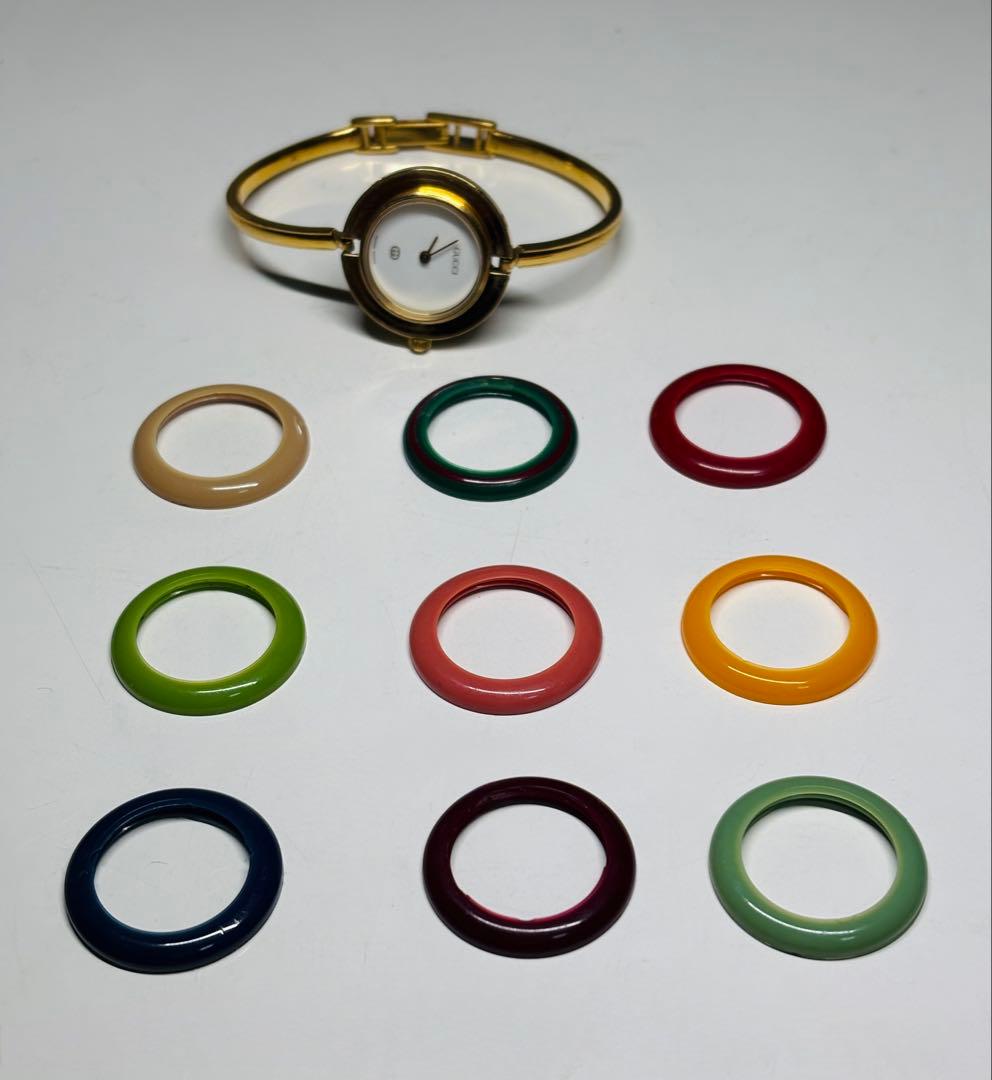 あ*し様 GUCCI チェンジベゼル バングルウォッチ アナログ腕時計・稼働品