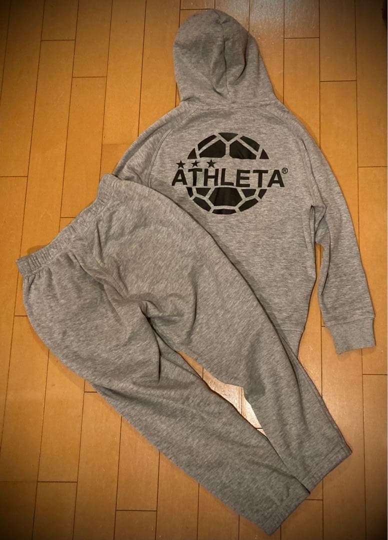 アスレタATHLETA 130子供用　裏起毛セットアップ上下　サッカーフットサル
