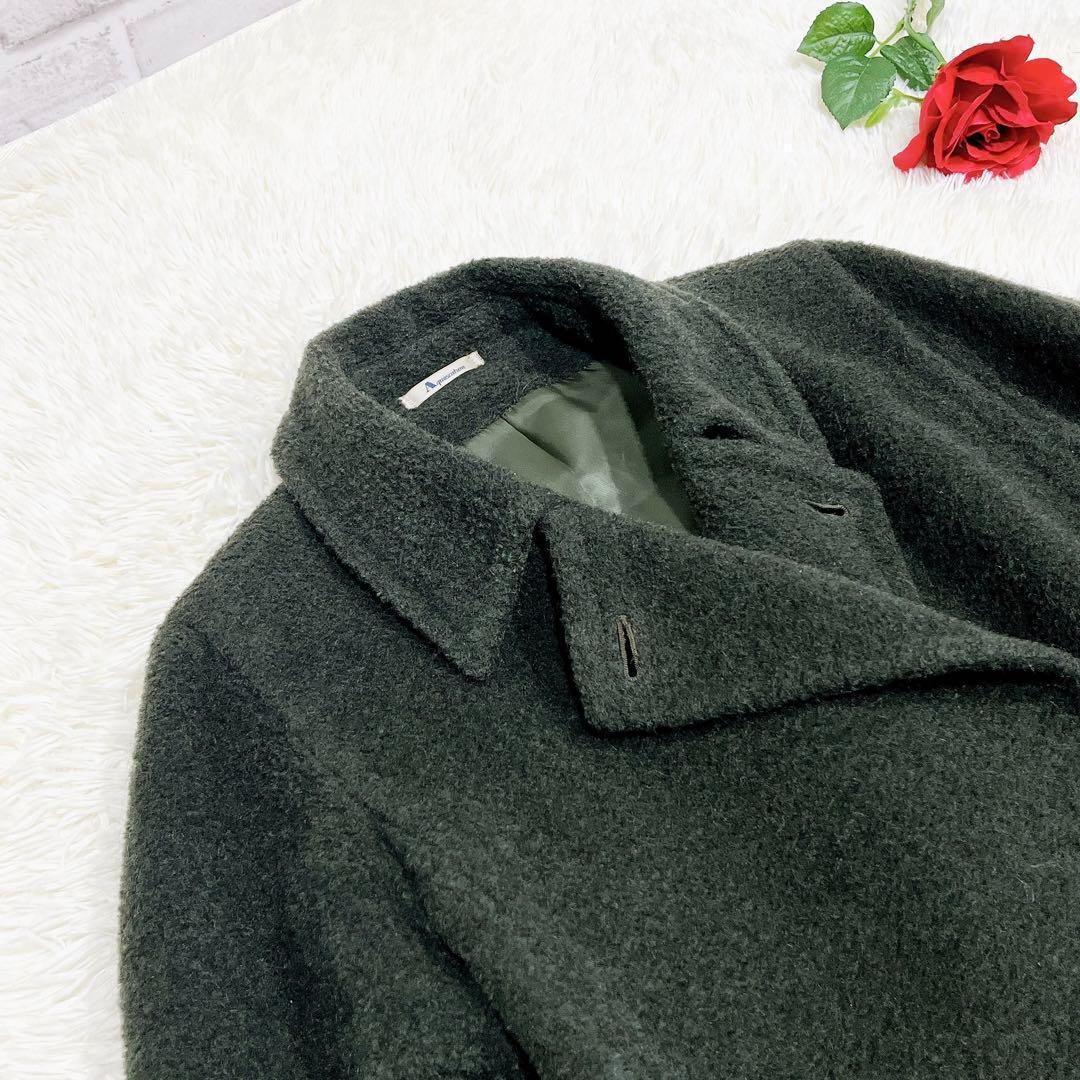 未使用級美品✨　アクアスキュータム　ウール　モヘヤ　コート　グリーン　ロング