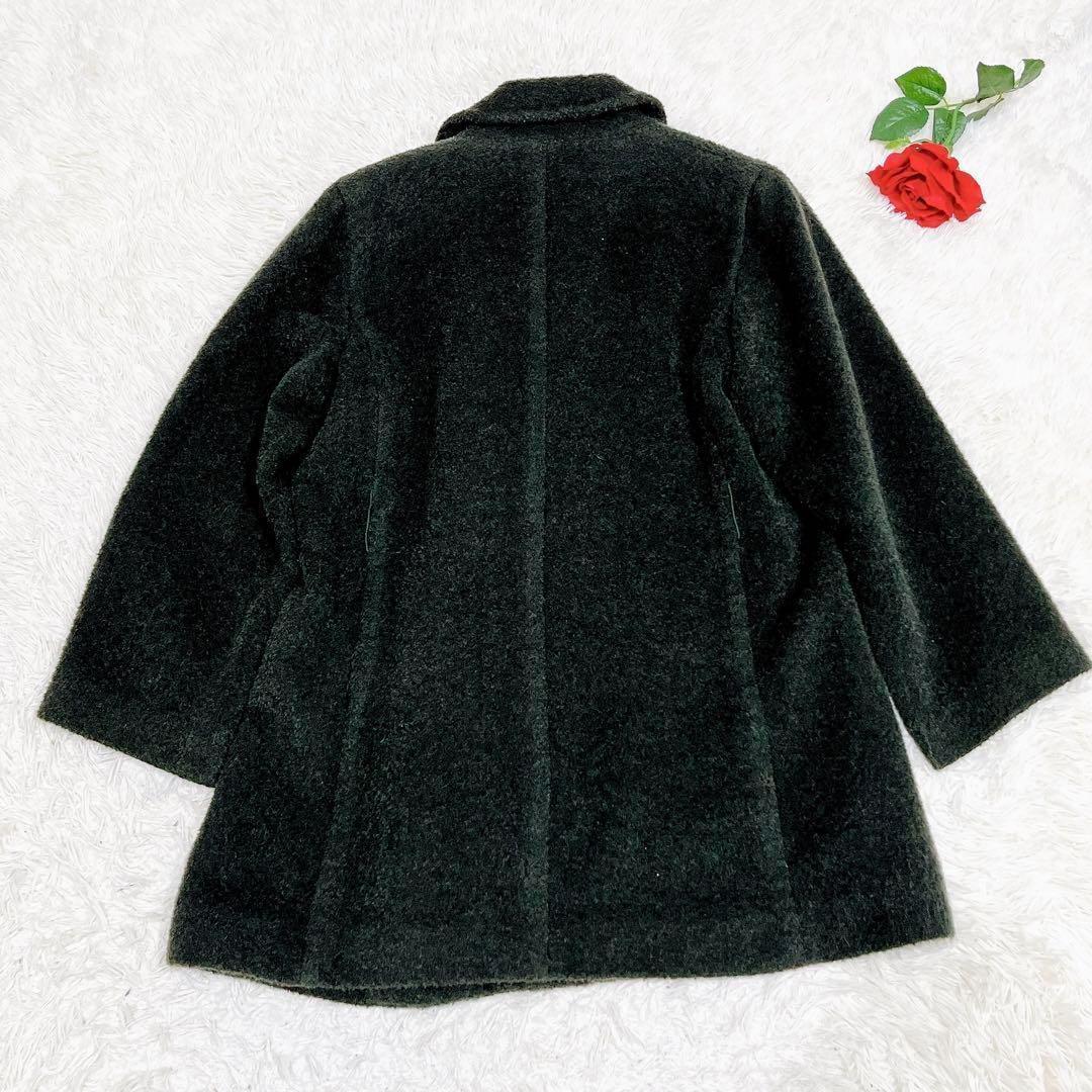 未使用級美品✨　アクアスキュータム　ウール　モヘヤ　コート　グリーン　ロング