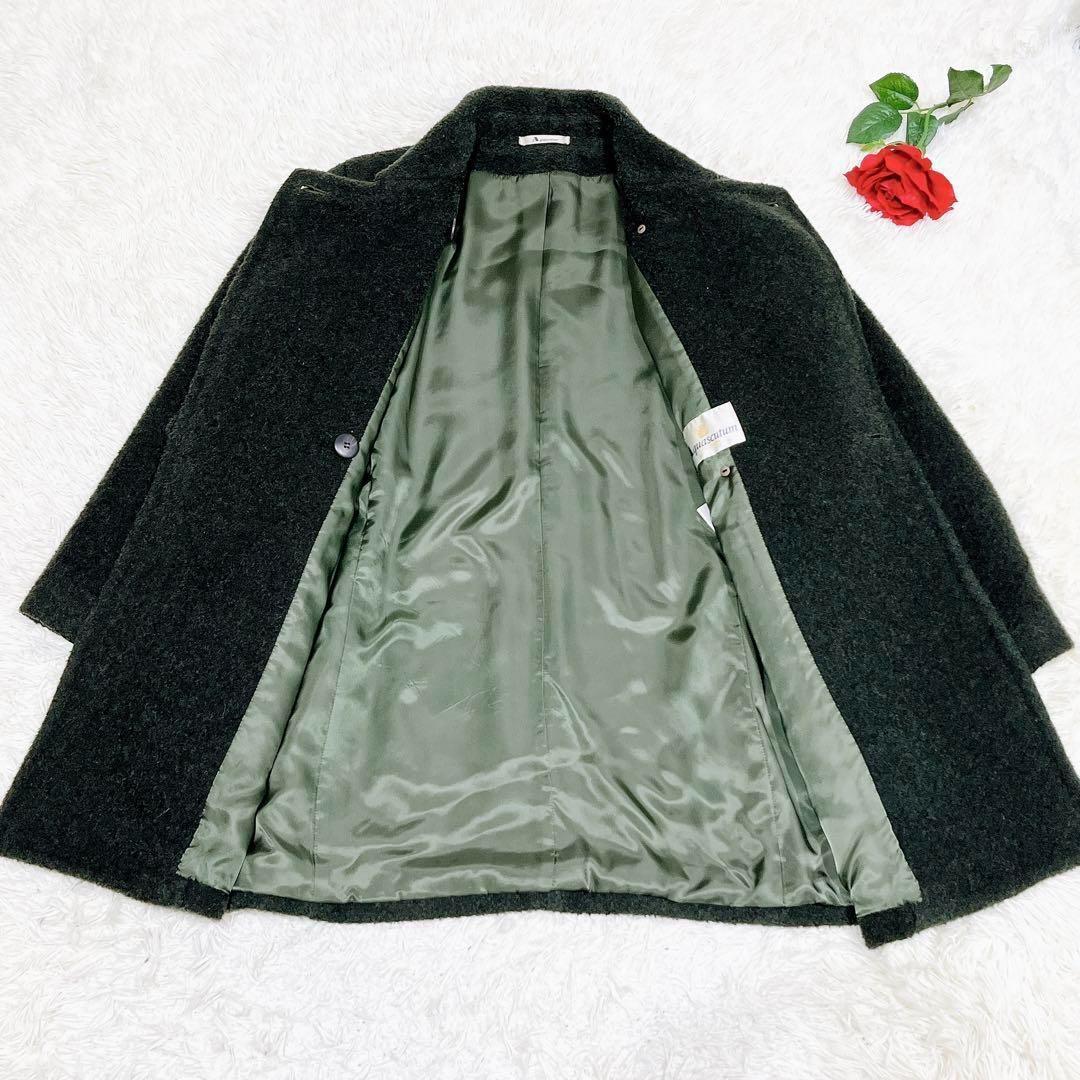 未使用級美品✨　アクアスキュータム　ウール　モヘヤ　コート　グリーン　ロング