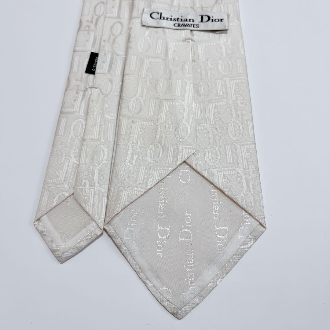 美品 クリスチャンディオール ネクタイ ハイブランド トロッター柄 光沢 希少