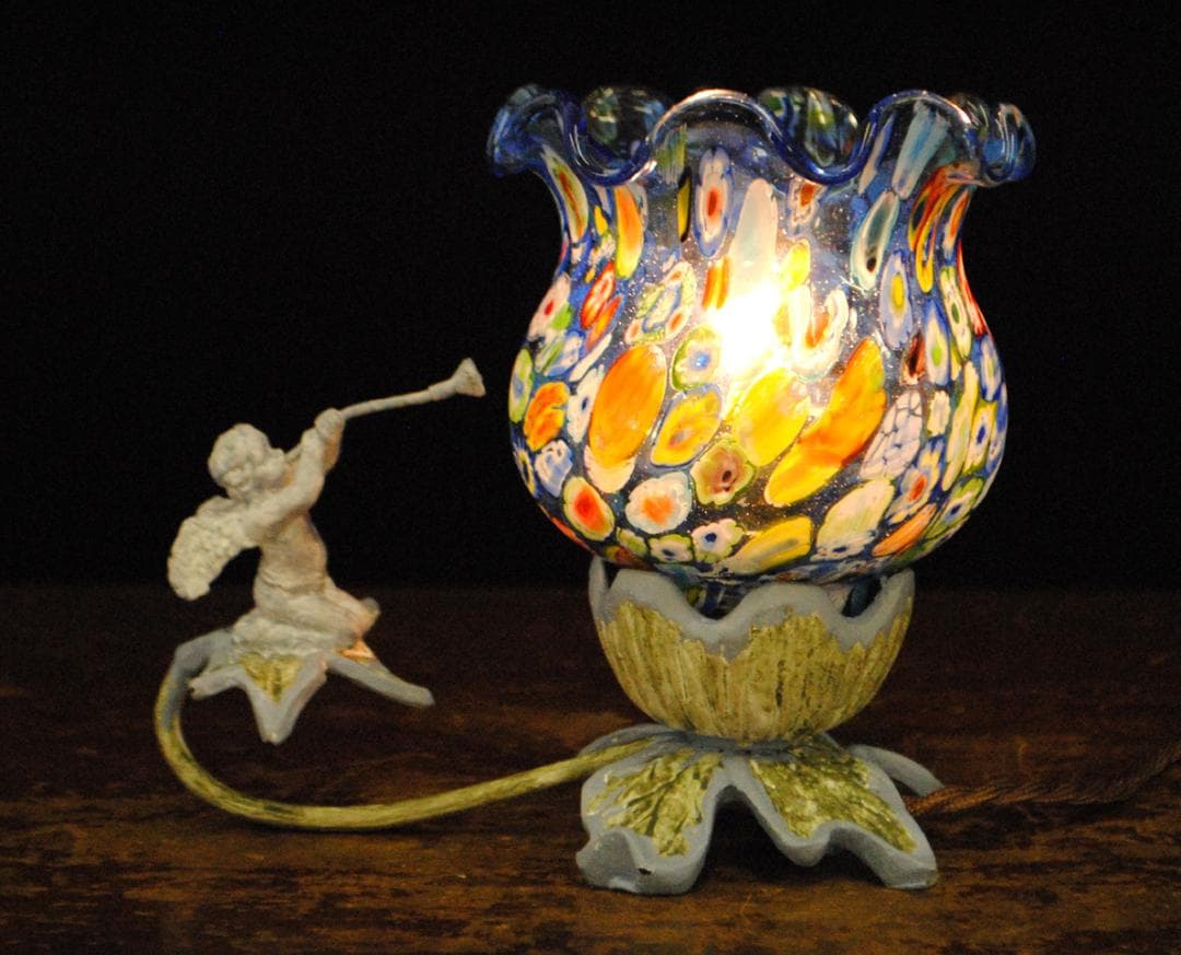 【MURANO】ITALY　ムラノ　ベネチアン　ガラス　希少ランプ作品