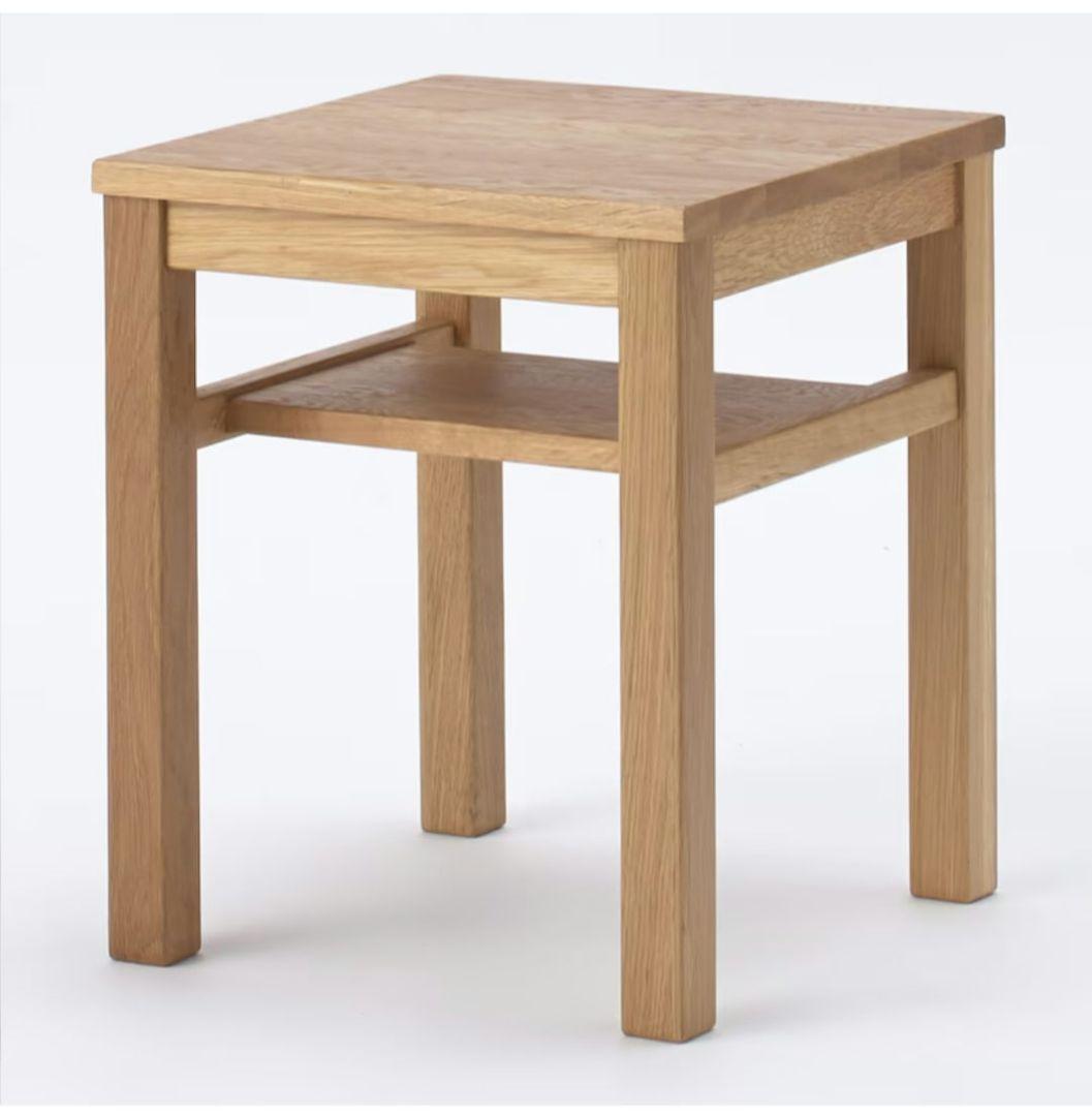 【新品】　MUJI 無印良品 木製サイドテーブルベンチ／板座／オーク材　無印