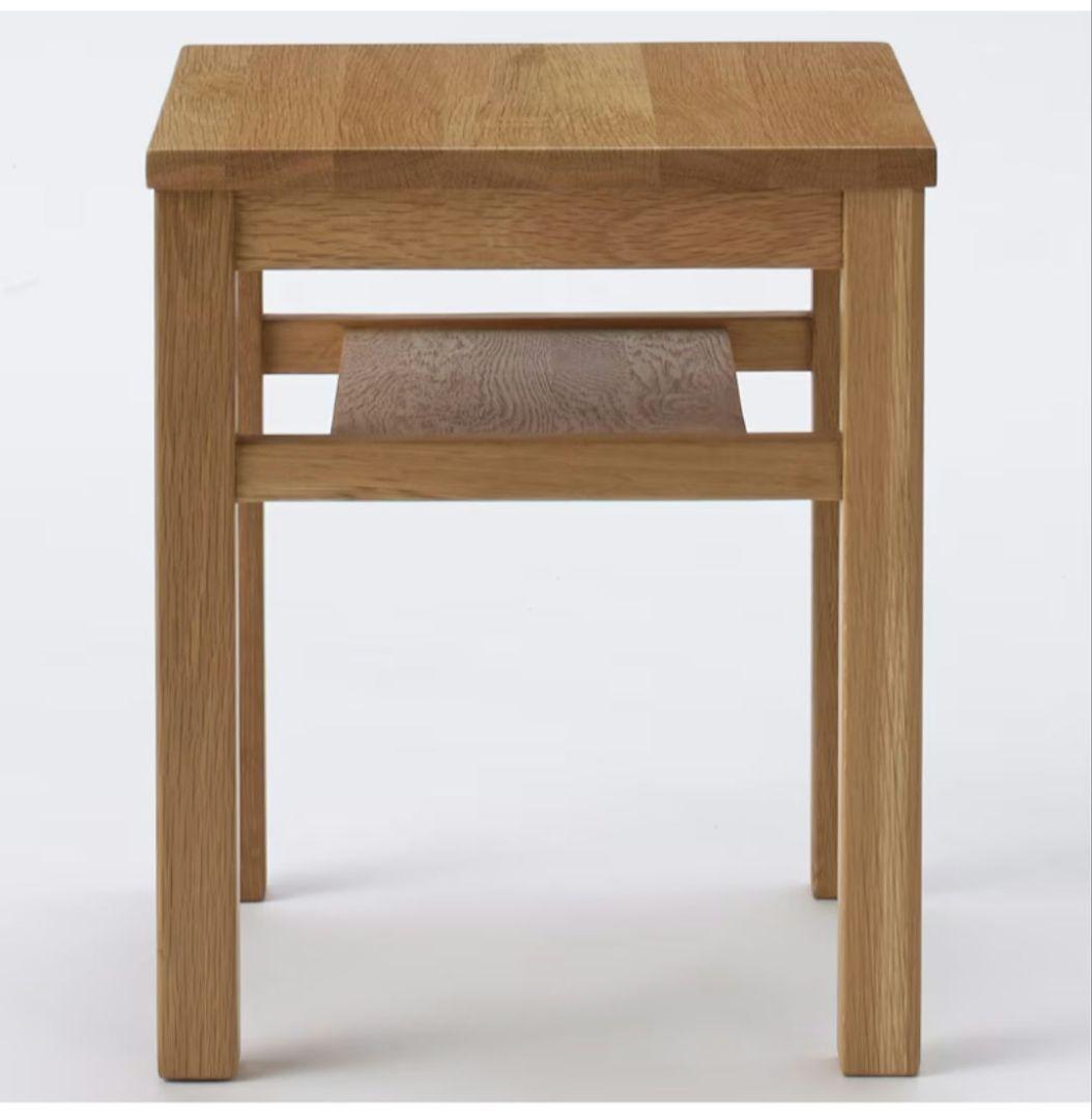 【新品】　MUJI 無印良品 木製サイドテーブルベンチ／板座／オーク材　無印