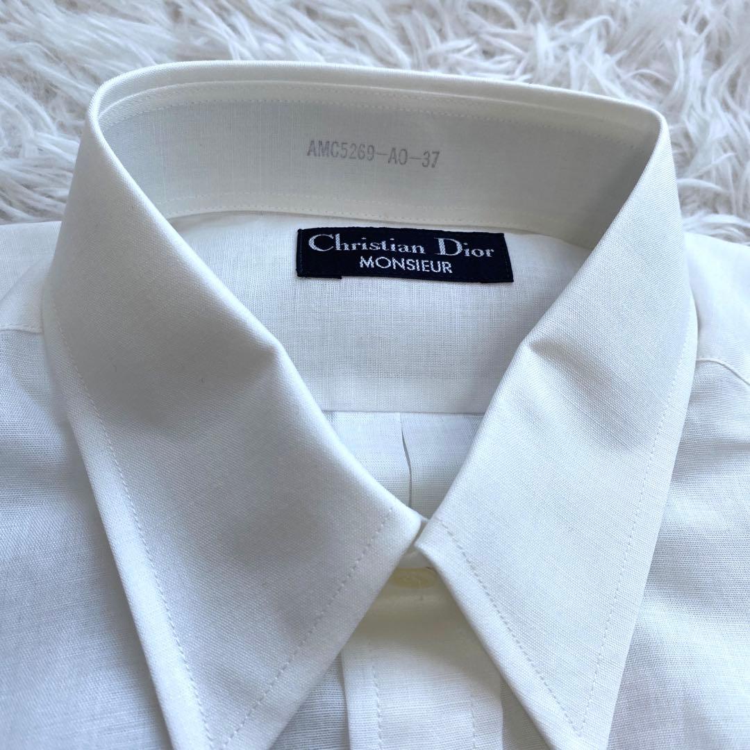 新品タグ付　Christian Dior Monsieur ブラウス　ロゴ　　麻