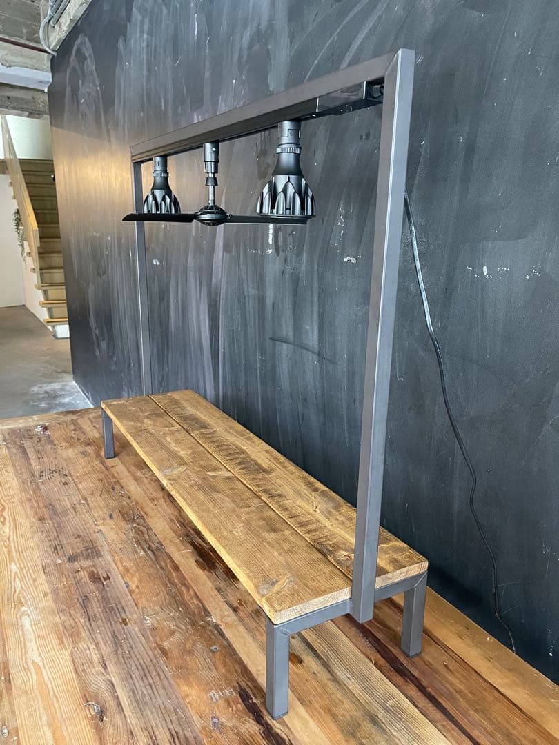 ダクトレール付！　植物棚　アイアンシェルフ　ボタニカルシェルフ　アガベ　塊根植物