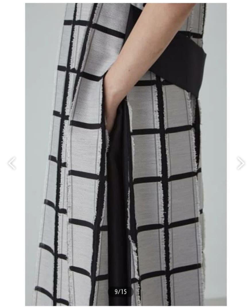 ⚫専用⚫未使用タグ付 アドーアウィンドーペン ジャガードワンピース 黒 38