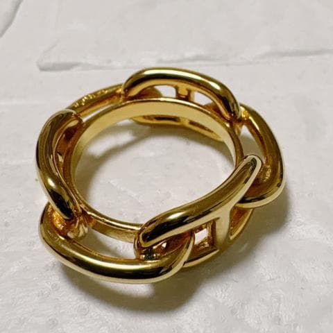 HERMES エルメス シェーヌダンクル スカーフリング レガート ゴールド