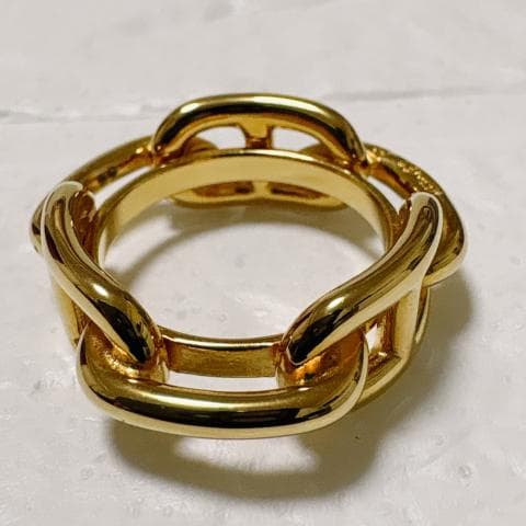 HERMES エルメス シェーヌダンクル スカーフリング レガート ゴールド