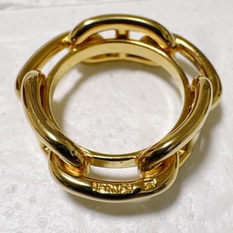 HERMES エルメス シェーヌダンクル スカーフリング レガート ゴールド