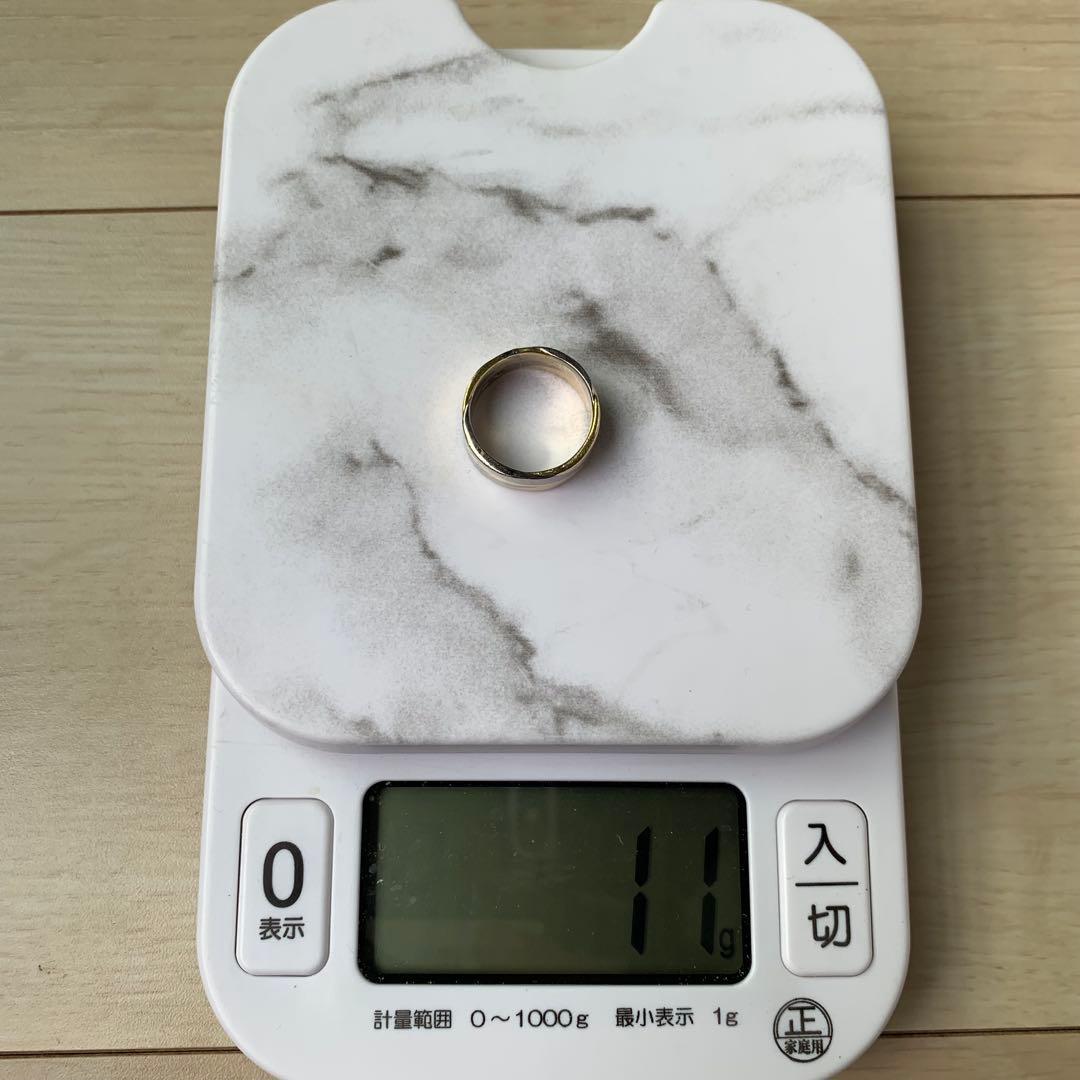 温泉　市松　18金リング　k18 ブラックゴールド　2トーン