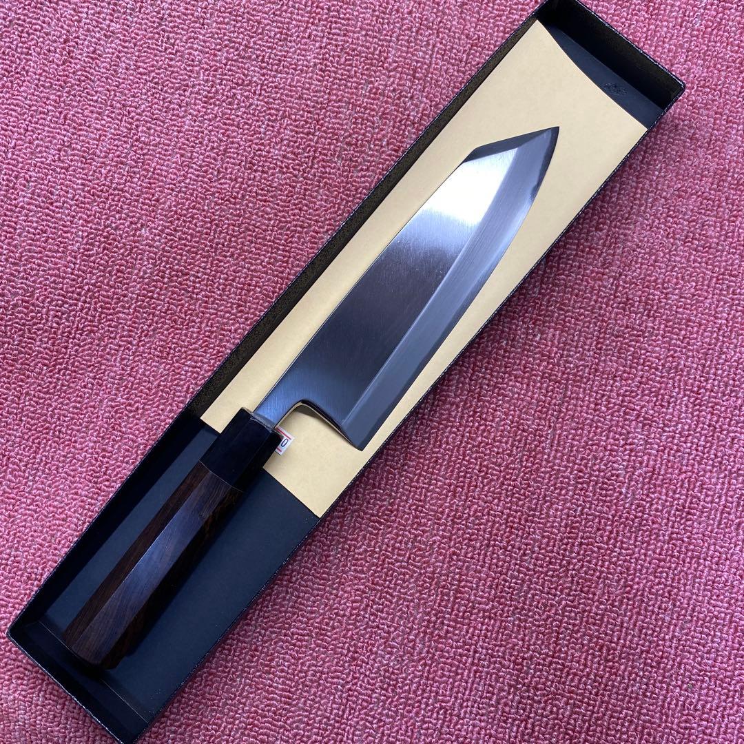 青二鋼　勘所切付型出刃包丁　180㎜ 6寸