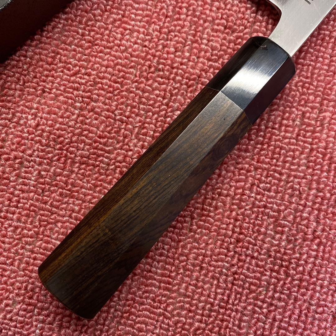 青二鋼　勘所切付型出刃包丁　180㎜ 6寸