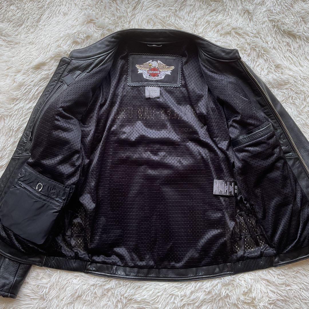 美品✨ハーレーダビッドソン　レザージャケット　シングルライダース　M 黒　現行