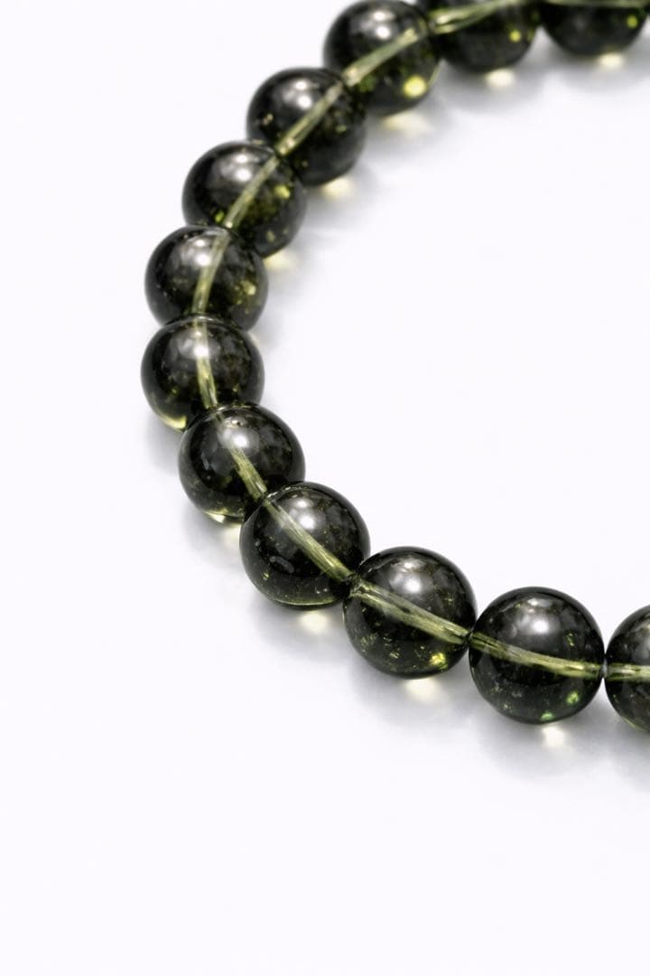 【鑑別予定】超希少モルダバイト ブレスレット10mm×19粒｜深緑・高透明
