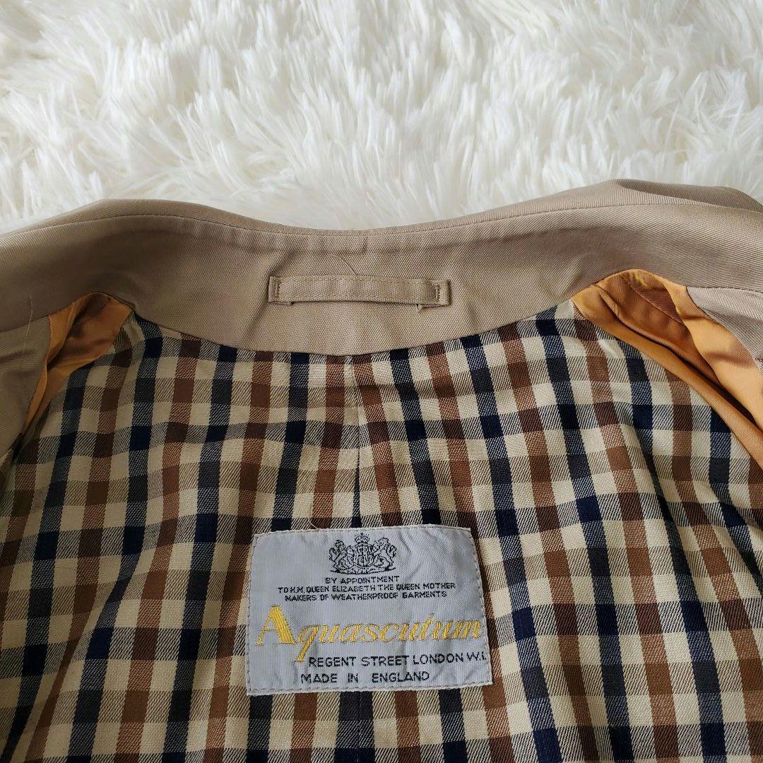 【名作】アクアスキュータム トレンチコート クラブチェック メンズ L